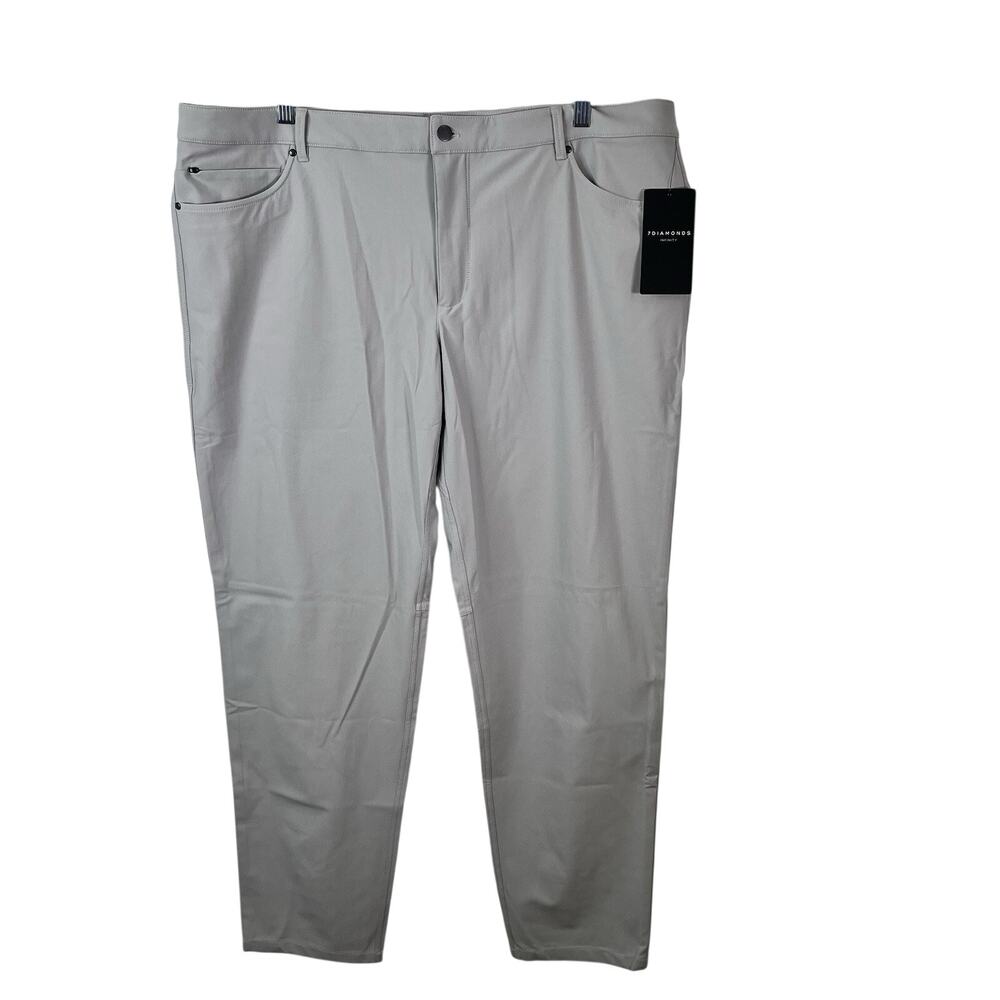 7 Diamonds Chinos Men Gray 42x32 Infinity Slim Performance Stretch Golf $125